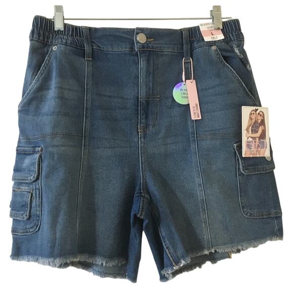 NWT One 5 One Size Large Relaxed Cargo Shorts Relaxed High Stretch Waistband - Picture 1 of 6